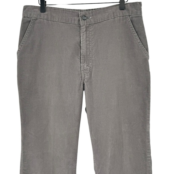 Vintage 80s Levi's Corduroy Pants High Rise Straight Leg Loose Fit Gray | 33" - Picture 6 of 14